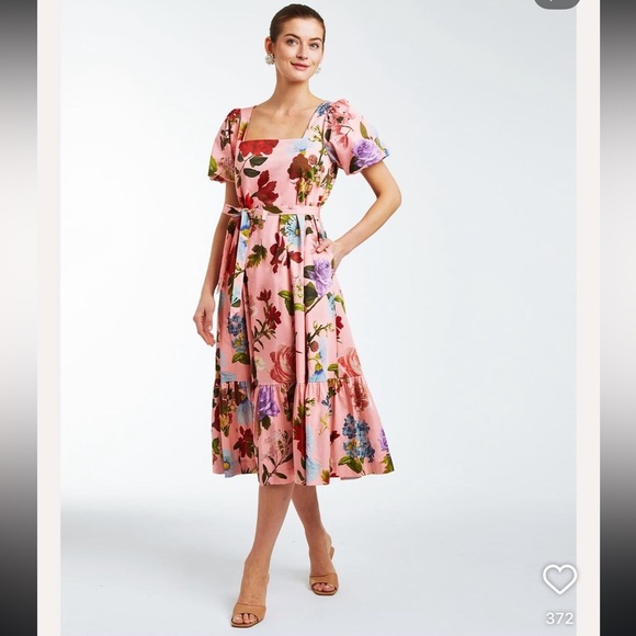 Mestiza NY Floral Pink Dress with Puff Sleeves